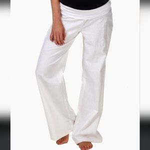 GAP White Linen banded wide leg pant NWT XXL could work for maternity